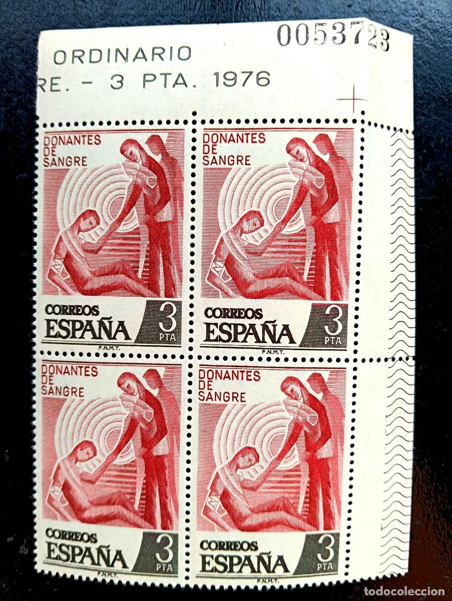 Sellos: Espa&ntilde;a 1976 - Edifil 2355 - Donantes de sangre. Nuevos. Bloque de 4