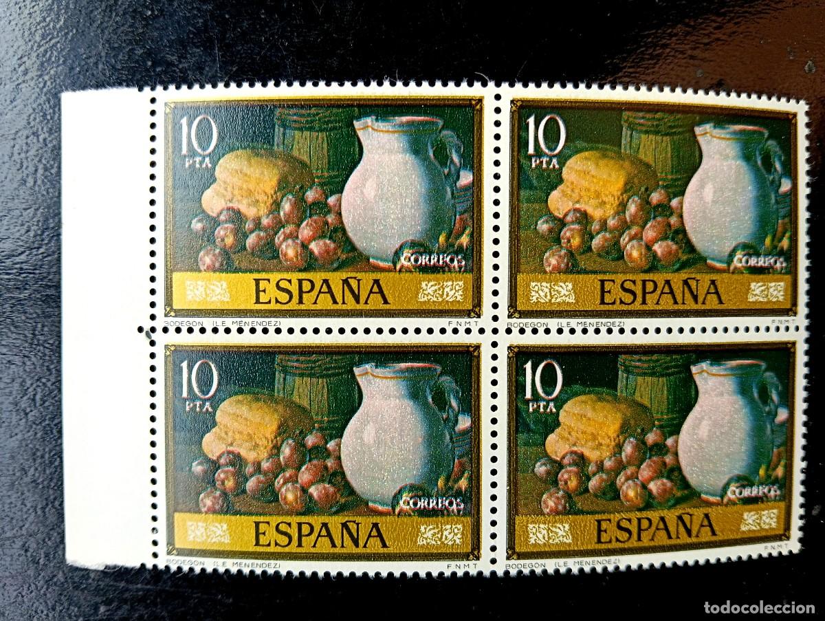 Sellos: Espa&ntilde;a 1976 - Edifil 2366 - Luis Eugenio Men&eacute;ndez. D&iacute;a del Sello. Bodeg&oacute;n. Nuevos. Bloque