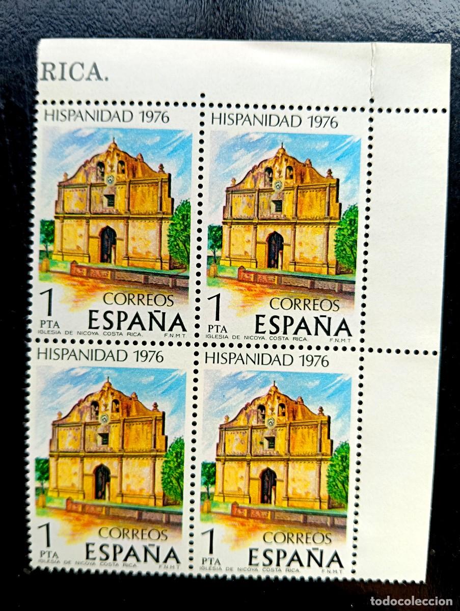 Sellos: ESPA&Ntilde;A 1976 - EDIFIL 2371 - HISPANIDAD - COSTA RICA - BLOQUE DE 4