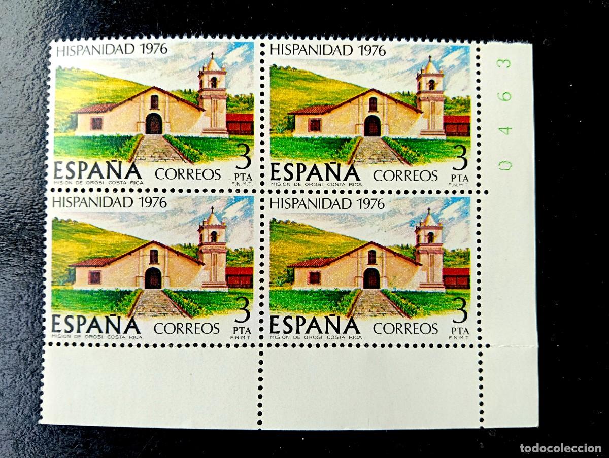 Sellos: ESPA&Ntilde;A 1976 - EDIFIL 2373 - HISPANIDAD - COSTA RICA - BLOQUE DE 4