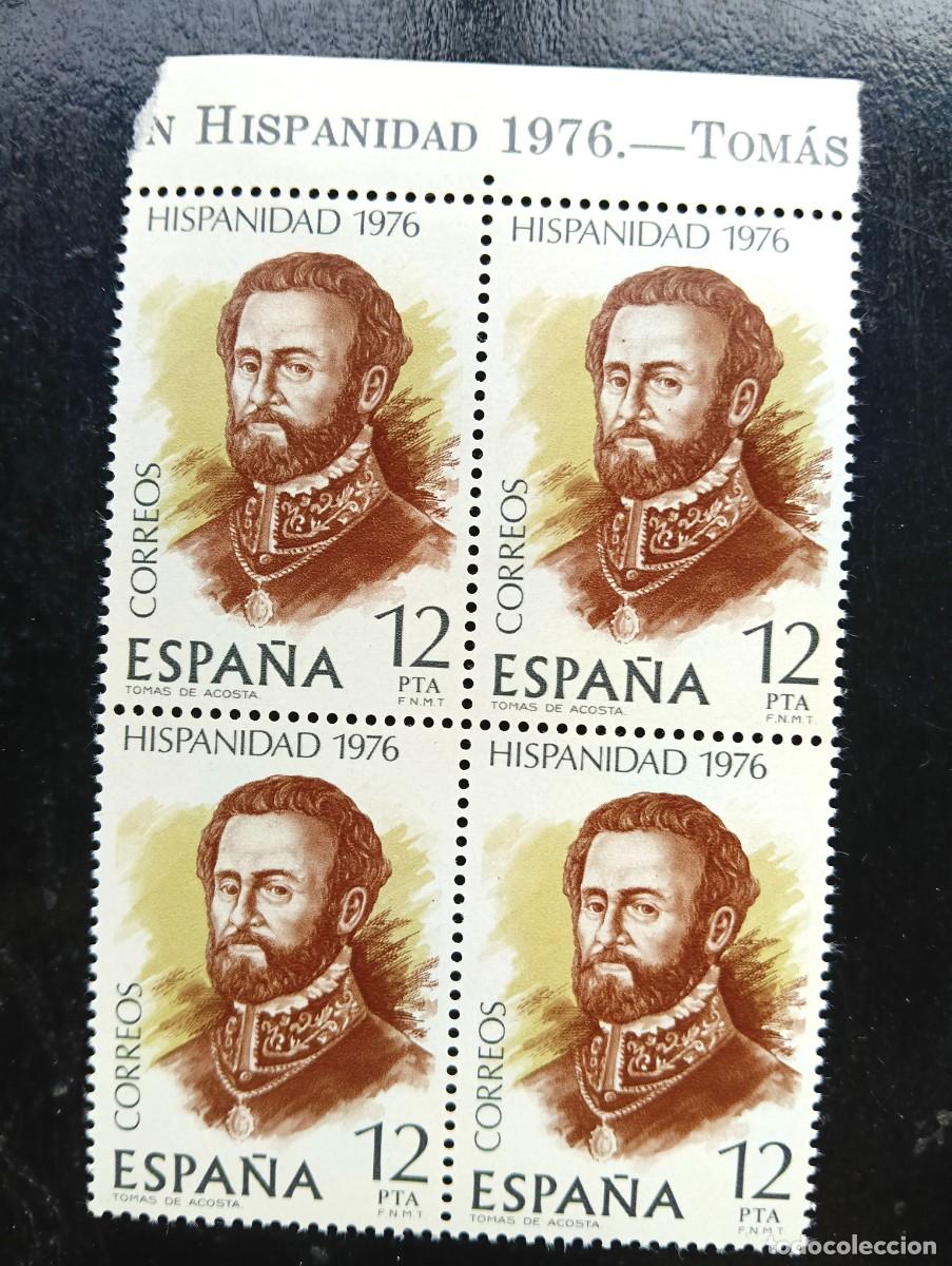 Sellos: ESPA&Ntilde;A 1976 - EDIFIL 2374 - HISPANIDAD - TOMAS DE ACOSTA - BLOQUE DE 4