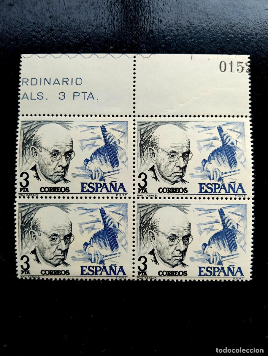 Sellos: ESPA&Ntilde;A 1976 - Edifil 2379 - Pau Casals - BLOQUE DE 4
