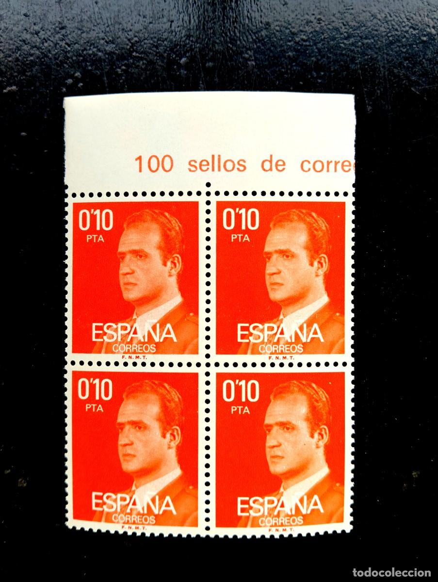 Sellos: Espa&ntilde;a 1977 - Edifil 2386 - Don Juan Carlos I. Efigie del Rey. Nuevos. Bloque de 4