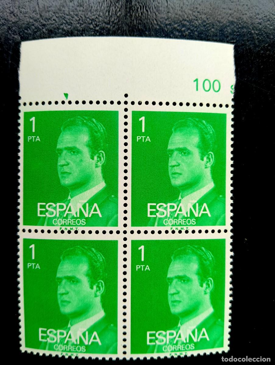 Sellos: Espa&ntilde;a 1977 - Edifil 2390 - Don Juan Carlos I. Efigie del Rey. Nuevos. Bloque de 4