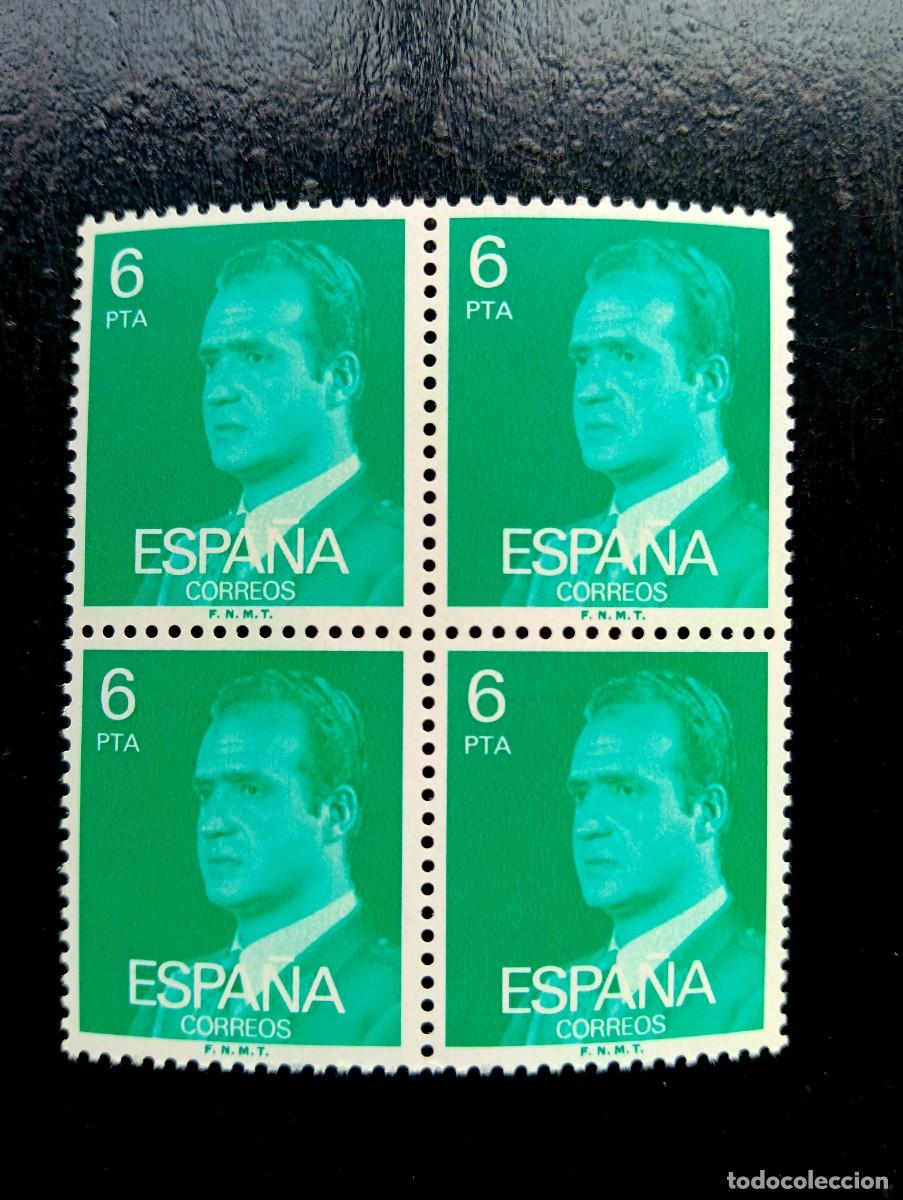 Sellos: Espa&ntilde;a 1977 - Edifil 2392 - Don Juan Carlos I. Efigie del Rey. Nuevos. Bloque de 4