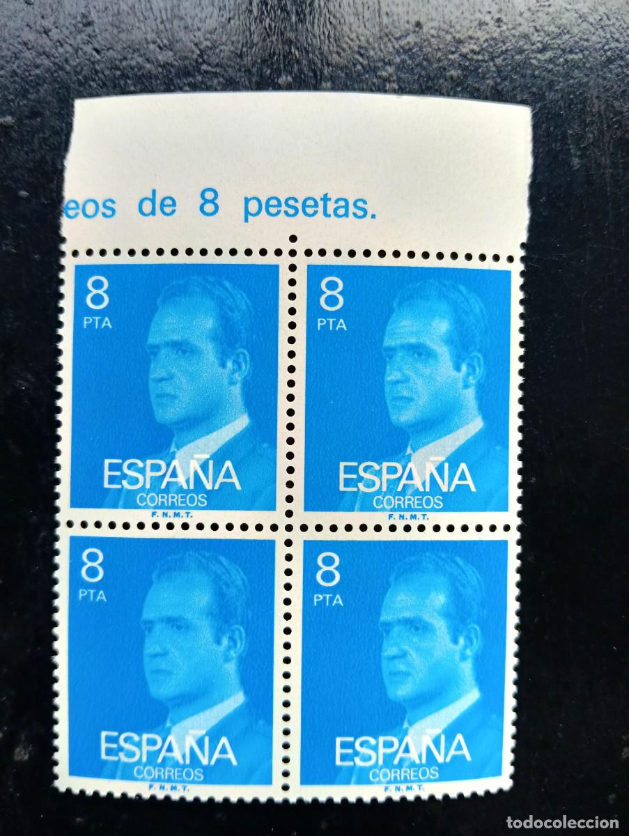 Sellos: Espa&ntilde;a 1977 - Edifil 2393 - Don Juan Carlos I. Efigie del Rey. Nuevos. Bloque de 4