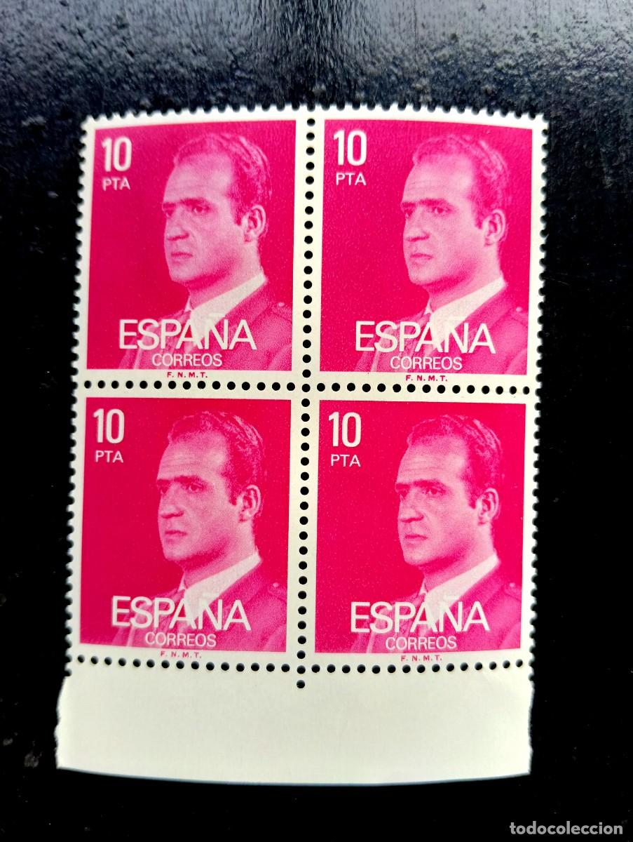 Sellos: Espa&ntilde;a 1977 - Edifil 2394 - Don Juan Carlos I. Efigie del Rey. Nuevos. Bloque de 4