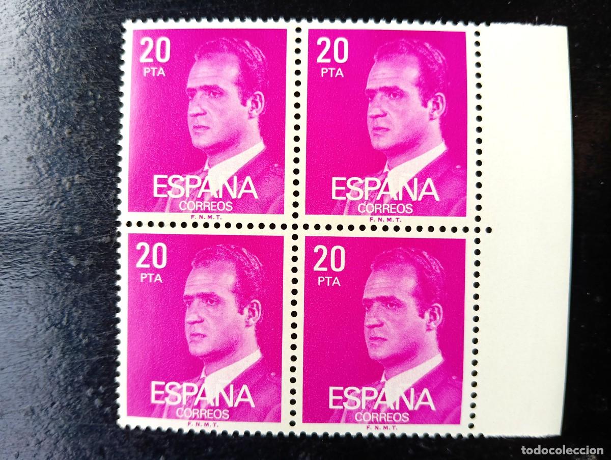 Sellos: Espa&ntilde;a 1977 - Edifil 2396 - Don Juan Carlos I. Efigie del Rey. Nuevos. Bloque de 4
