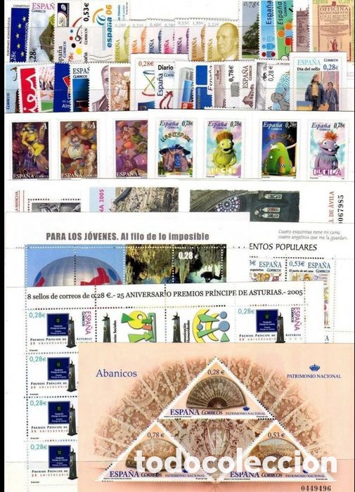 Sellos: Sellos Espa&ntilde;a Nuevo A&ntilde;o 2005 Completo Descuento facial