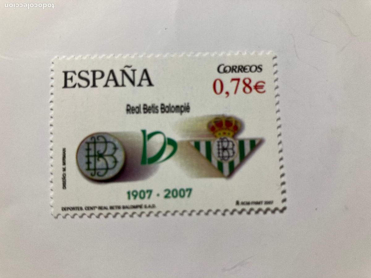 Briefmarken: Sello f&uacute;tbol. Centenario Real Betis Balompi&eacute;
