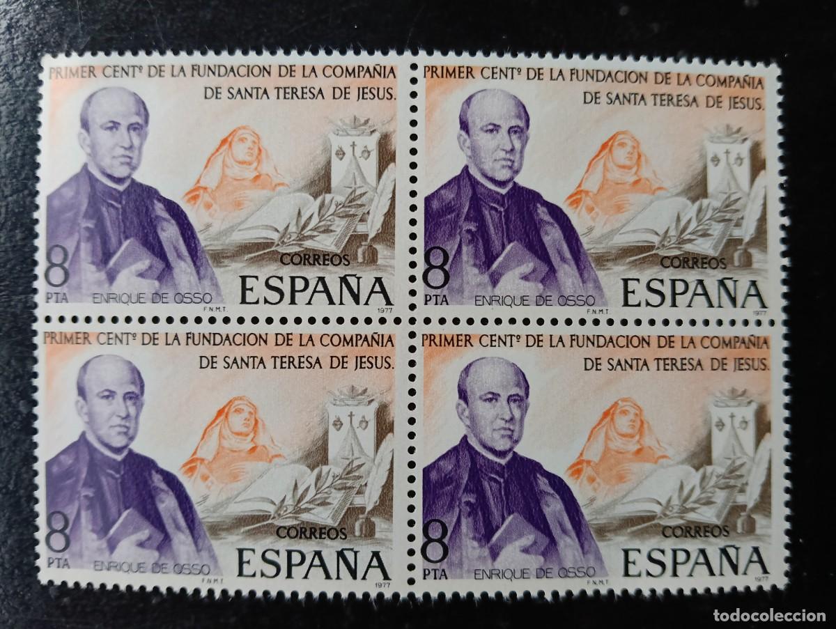 Sellos: ESPA&Ntilde;A 1977 - EDIFIL 2416 - FUNDACION COMPA&Ntilde;IA DE SANTA TERESA DE JESUS - BLOQUE DE 4