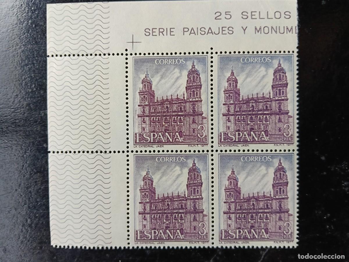Sellos: ESPA&Ntilde;A 1977 - EDIFIL 2419 - LA CATEDRAL, JA&Eacute;N - BLOQUE DE 4
