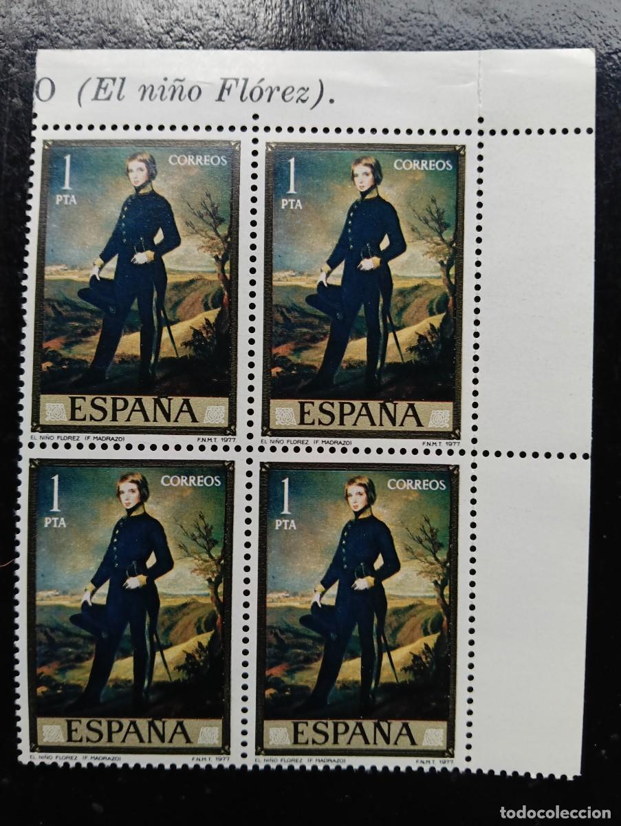 Sellos: ESPA&Ntilde;A 1977 - FEDERICO MADRAZO. EL NI&Ntilde;O FLOREZ - EDIFIL N&ordm; 2429 - BLOQUE DE 4