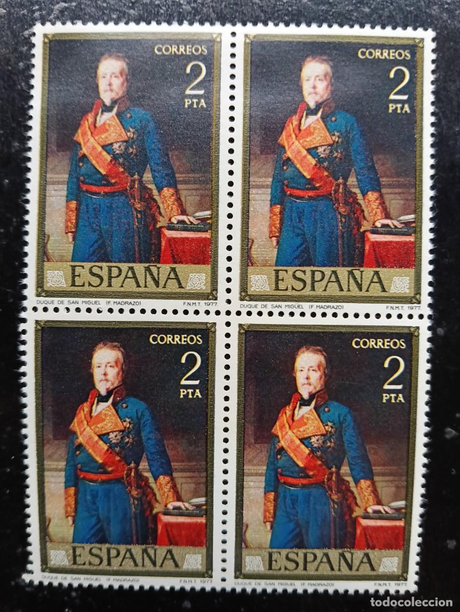 Sellos: ESPA&Ntilde;A 1977 - EDIFIL N&ordm; 2430, PINTORES: FEDERICO MADRAZO, DUQUE DE SAN MIGUEL - BLOQUE DE 4