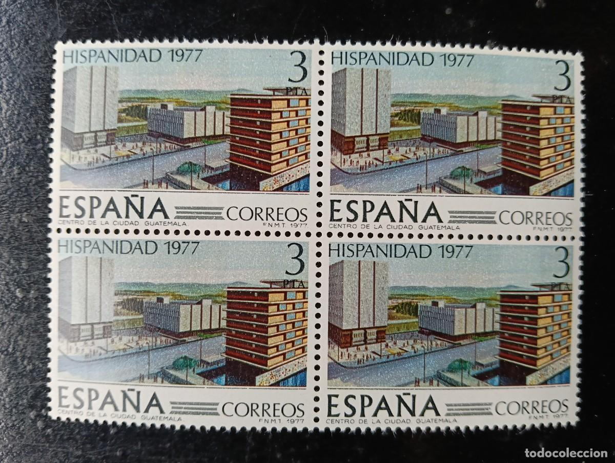 Sellos: ESPA&Ntilde;A 1977 - Edifil 2439 - Hispanidad Guatemala - BLOQUE DE 4