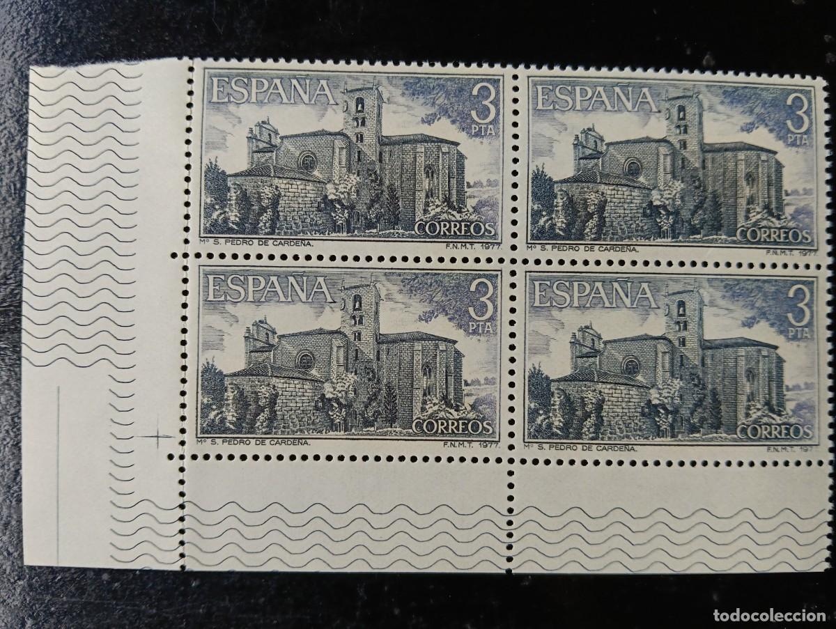 Sellos: ESPA&Ntilde;A 1977 - Edifil 2443 - Monasterio de San Pedro de Carde&ntilde;a - BLOQUE DE 4