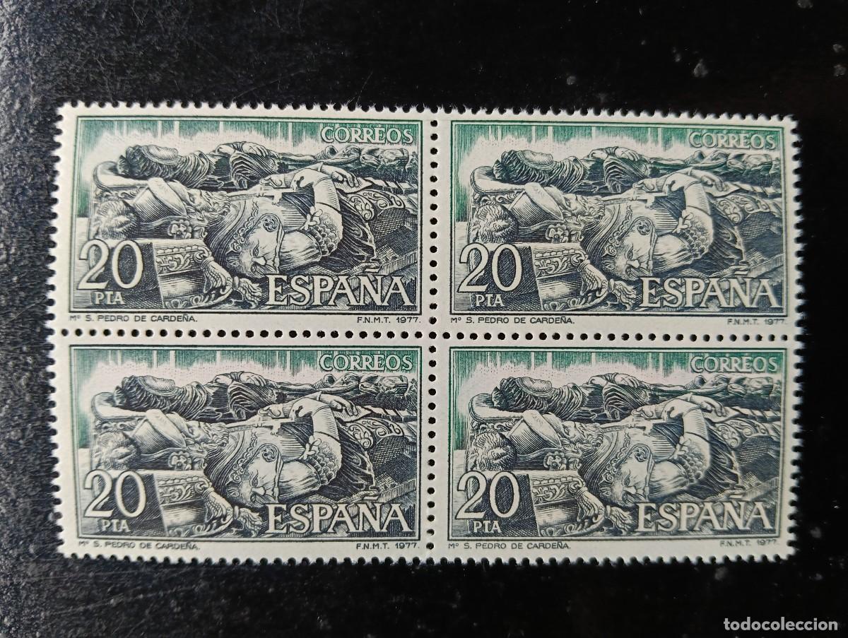 Sellos: ESPA&Ntilde;A 1977 - Edifil 2445 - Monasterio de San Pedro de Carde&ntilde;a - BLOQUE DE 4