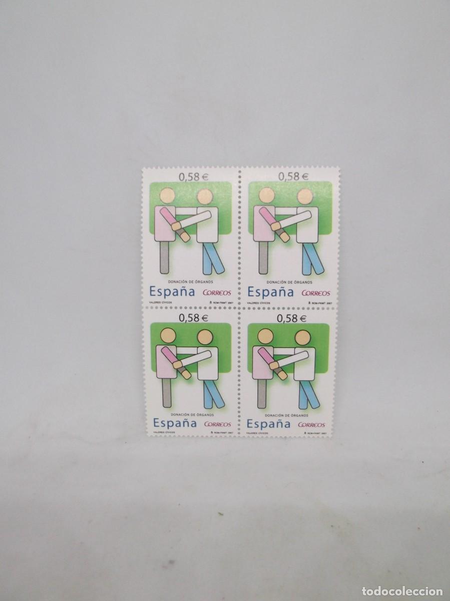 Sellos: Espa&ntilde;a 2007 Donaci&oacute;n de &oacute;rganos.Lote de cuatro nuevos
