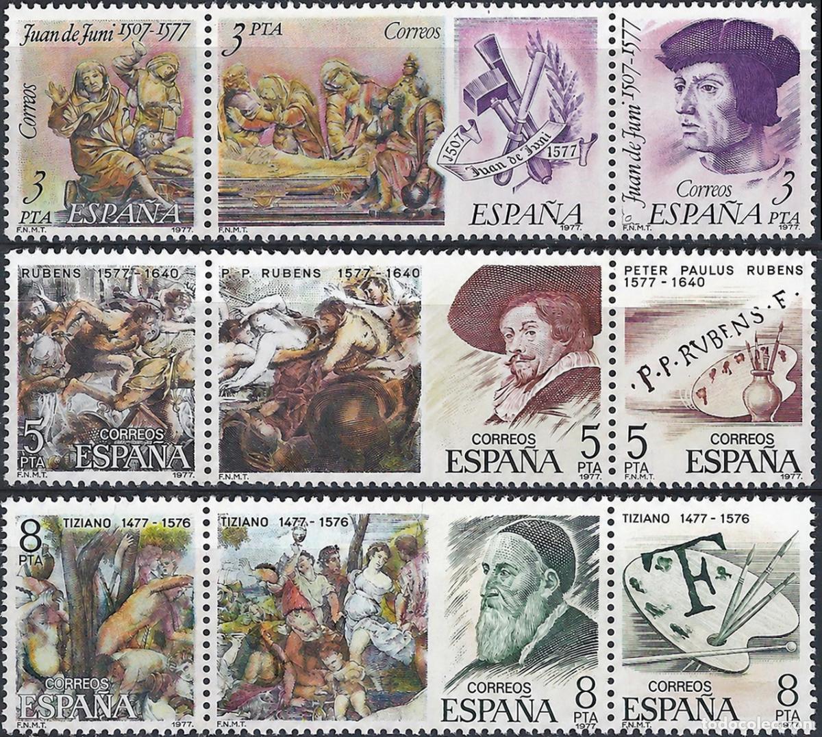 Sellos: Espa&ntilde;a 1978 | Centenarios de pintores | Ed 2460/68 - Yv 2105/13 - Mi 2352/60 MNH **