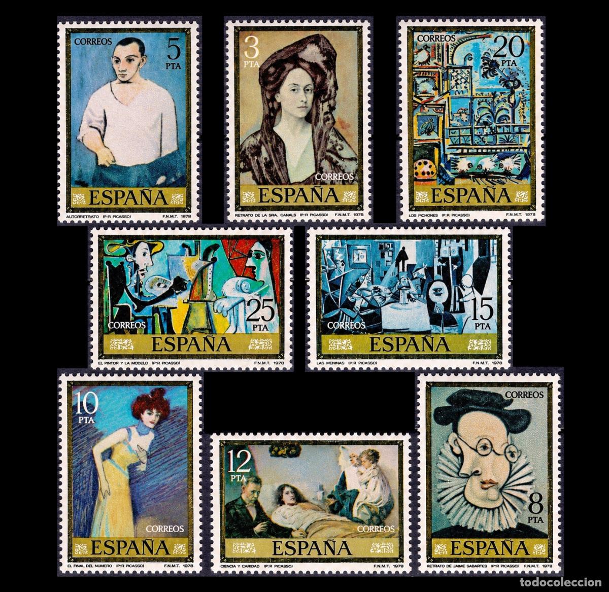 Sellos: Espa&ntilde;a 1978 | Pablo Ruiz Picasso | Ed 2481/88 - Yv 2127/34 - Mi 2373/80 MNH **