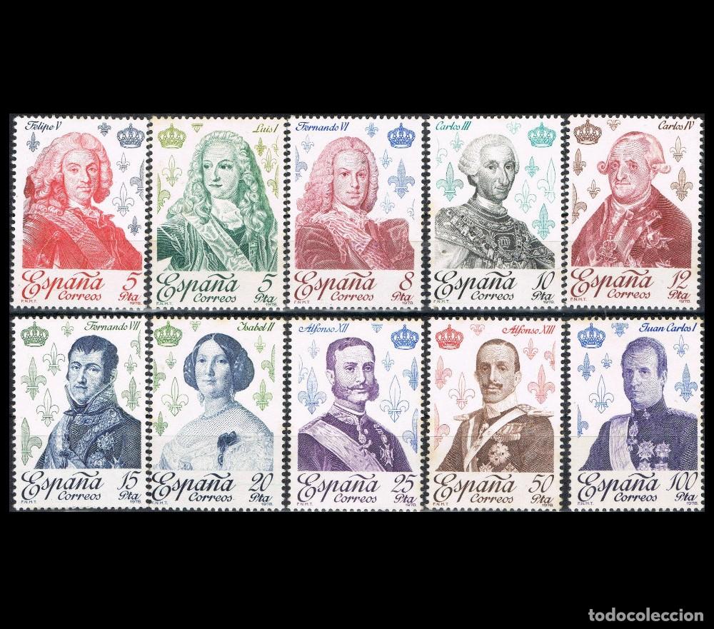 Sellos: Espa&ntilde;a 1978 | Reyes de Espa&ntilde;a de la Casa de Borb&oacute;n | Ed 2496/505 - Yv 2139/48 - Mi 2388/97 MNH **