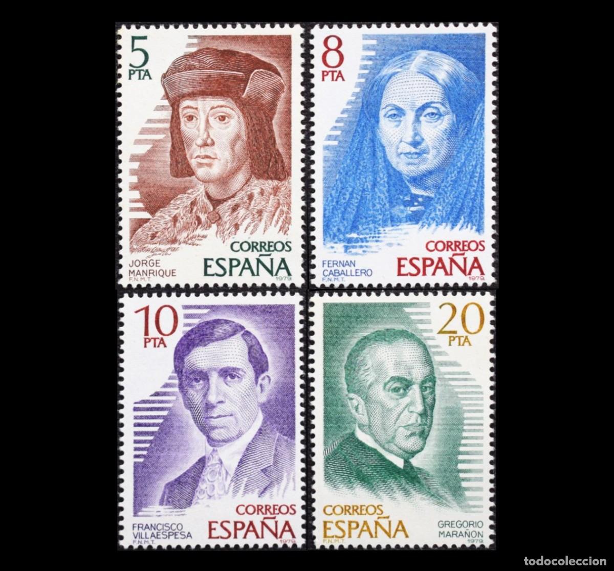 Sellos: Espa&ntilde;a 1979 | Personajes Espa&ntilde;oles | Ed 2512/5 - Yv 2158/1 - Mi 2404/7 MNH **