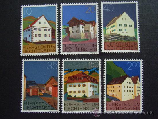 Sellos: LIECHTENSTEIN N&ordm; YVERT 641/6*** A&Ntilde;O 1978. SERIE CORRIENTE. EDIFICIOS - Foto 1