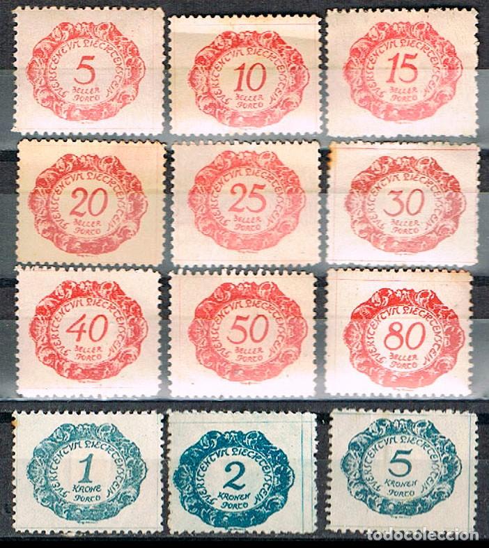Sellos: Liechtenstein Michel n&ordm; 1/12, Tasa a&ntilde;o 1920, serie completa, nuevo con se&ntilde;al de chrnela
