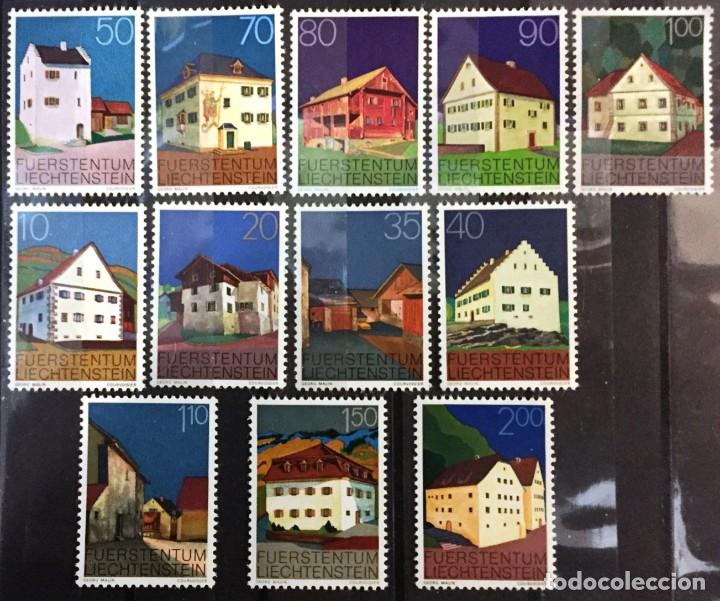 Sellos: LIECHTENSTEIN, edificios del Principado (i) y (II) - Foto 1
