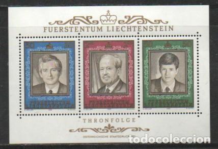 Selos: Liechtenstein Ivert Hoja Bloque n&ordm; 16, Sucesi&oacute;n al trono, el pr&iacute;ncipe y sus herederos, nuevo*^^