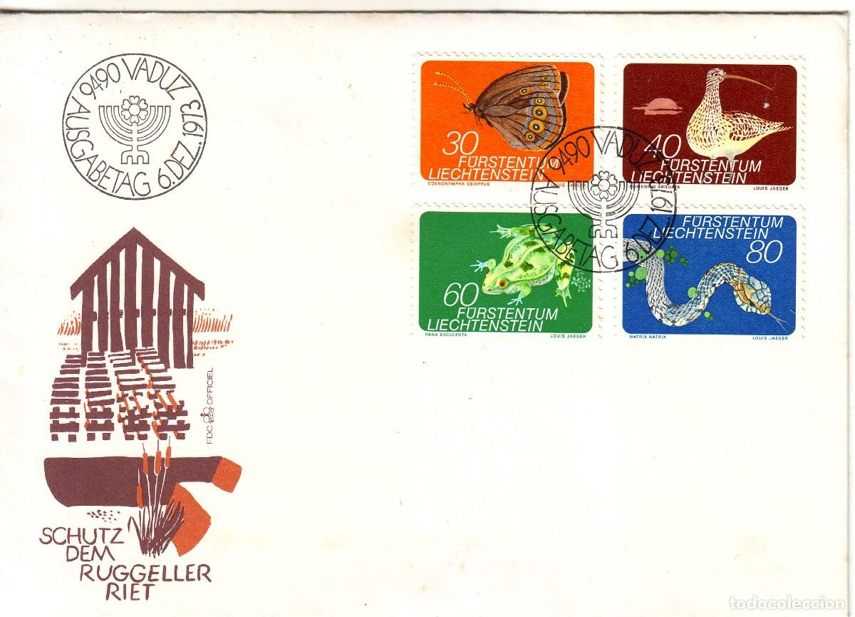 Sellos: SOBRE DE LIECHTENSTEIN 1973 - Foto 1
