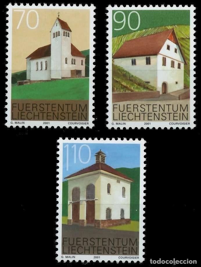 Sellos: Liechtenstein 2001 Ivert 1209/11 *** Edificios (I) - Foto 1