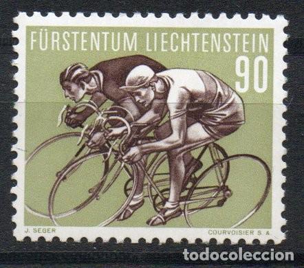 Sellos: LIECHTENSTEIN A&Ntilde;O 1958 YV 330*** (V SERIE) DEPORTES CICLISMO