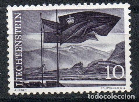 Sellos: LIECHTENSTEIN A&Ntilde;O 1959 YV 343*** VISTAS Y PAISAJES TURISMO BANDERAS MONTA&Ntilde;AS NATURALEZA