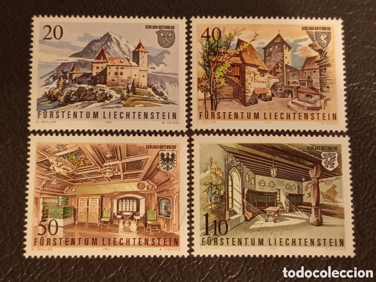 Sellos: LIECHTENSTEIN N&ordm; YVERT 721/4*** A&Ntilde;O 1981. CASTILLO GUTENBERG