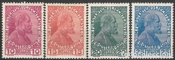 Sellos: LIECHTENSTEIN-SELLO A&Ntilde;O 1918-PR&Iacute;NCIPE JOHANN II-NUEVOS-DENTADO 12&frac12; x 13-SERIE COMPLETA