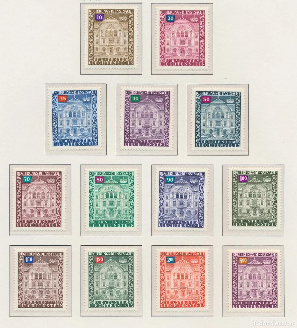 Sellos: Liechtenstein 1976/1989 Servicio Ivert 57/69 *** Corona
