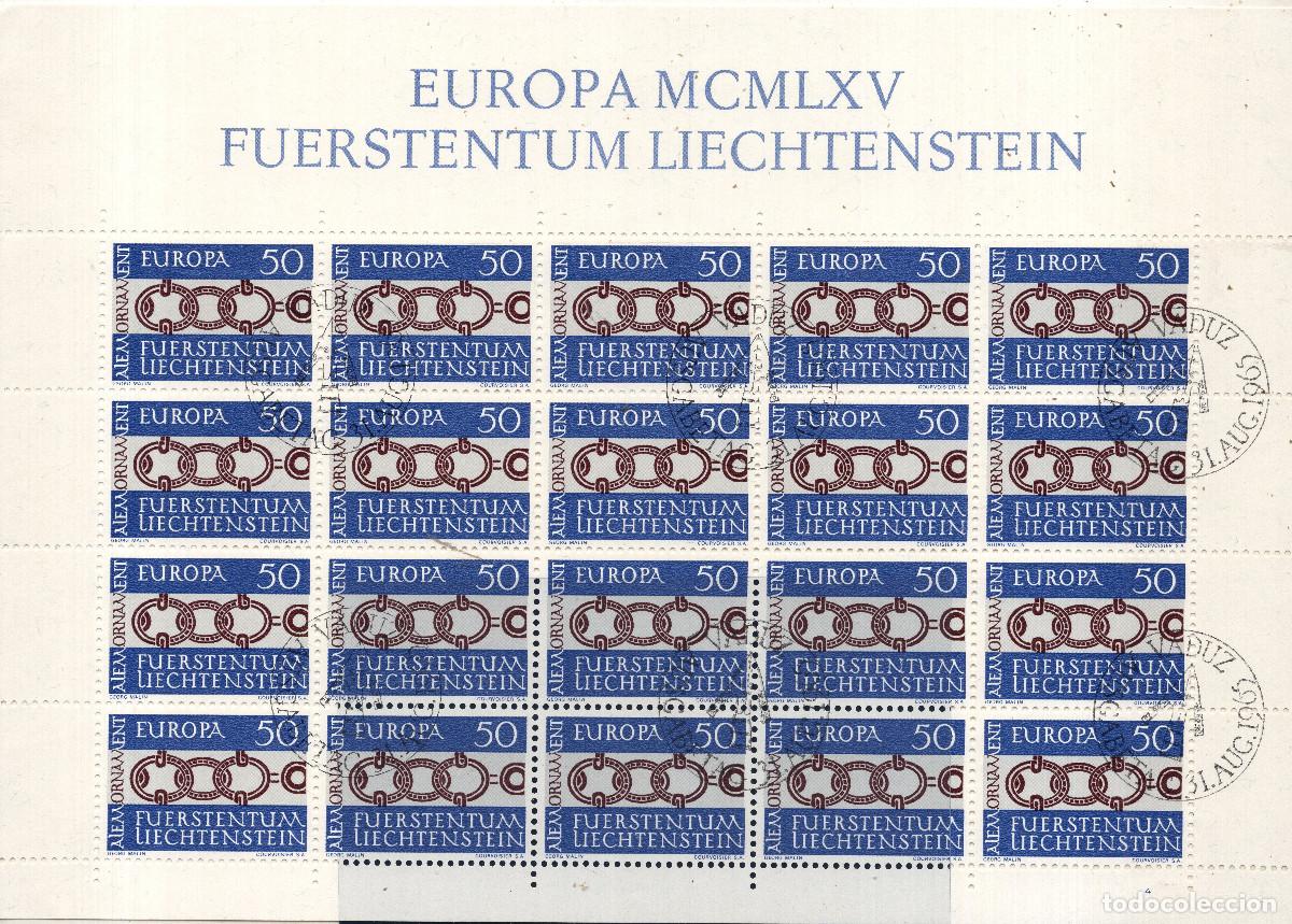 Sellos: LIECHTENSTEIN 1965 MINI-SHEET FDC MICHEL LI 454
