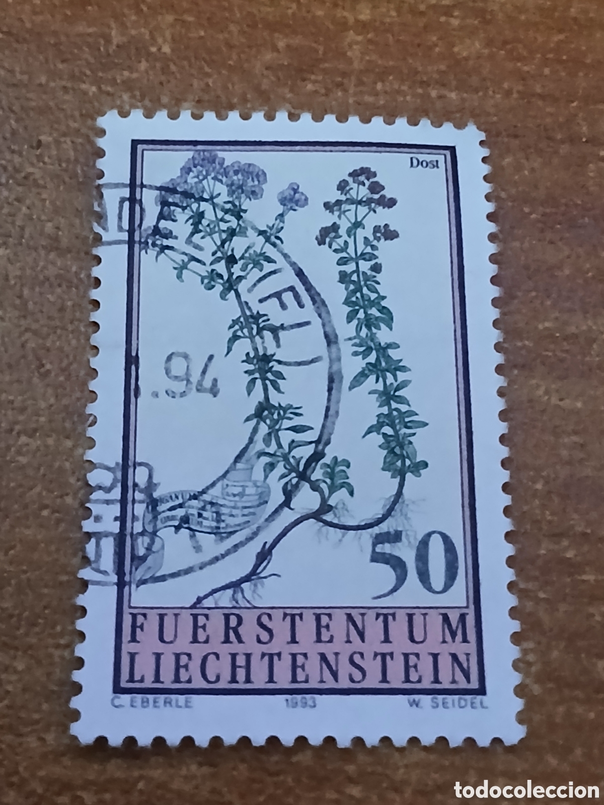 Sellos: Sello Liechtenstein Flora de Praderas Calc&aacute;reas 1.993