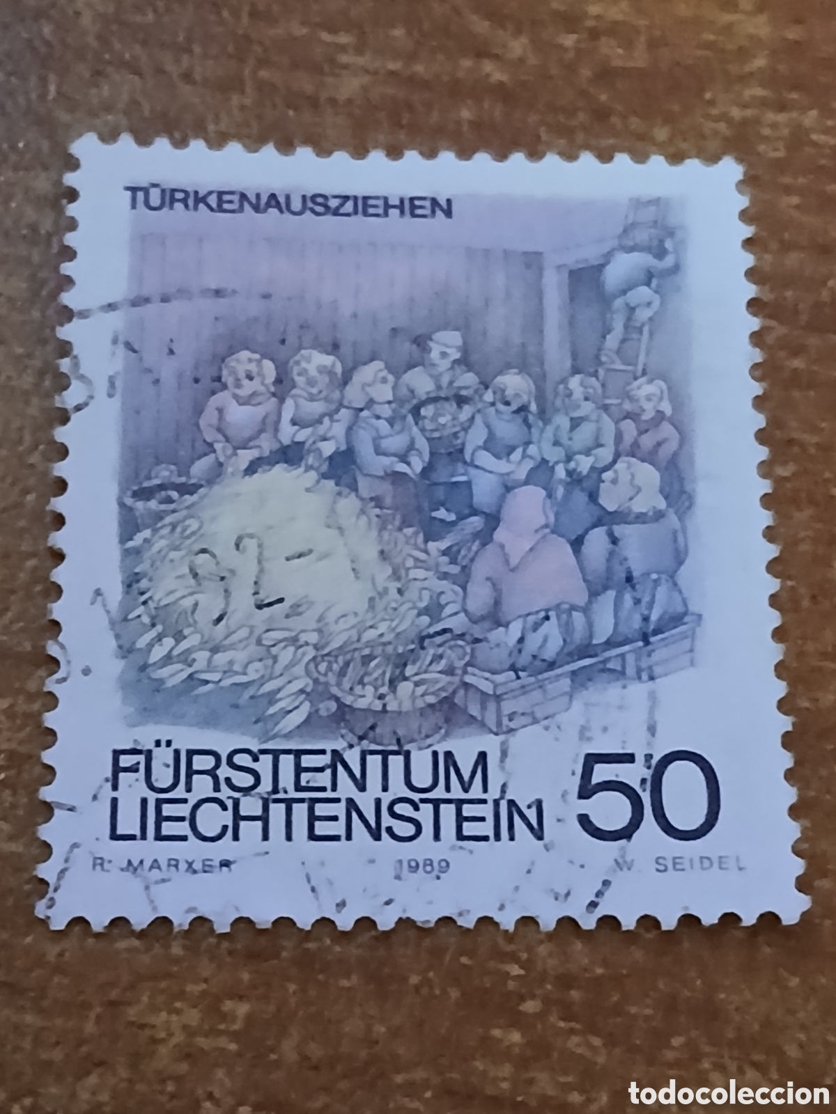 Sellos: Sello Liechtenstein 1.989 Costumbres de Oto&ntilde;o