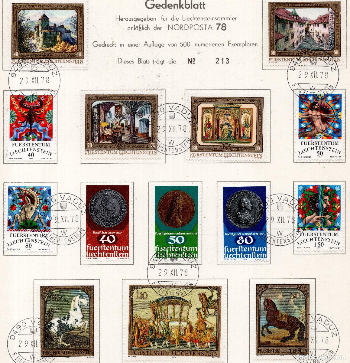 Sellos: LIECHTENSTEIN 1978 STAMPS MICHEL LI 706-709+710-712+713-716+717-719