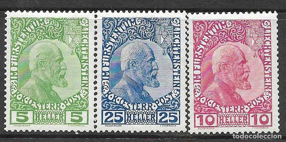 Sellos: LIELIECHTENSTEIN- 1912- * C/ FIJASELLO- PRINCIPE JOHANN II - SERIE COMPLETA