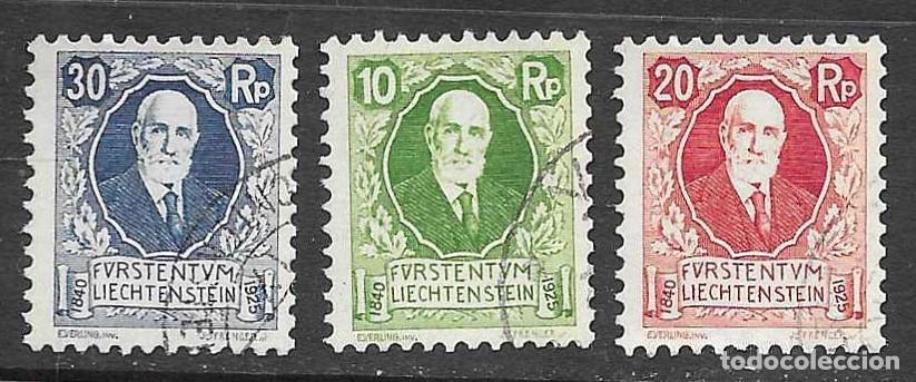 Sellos: LIELIECHTENSTEIN- 1925 - USADOS- 85 ANIVERSARIO DEL PRINCIPE JOHANN II- SERIE COMPLETA
