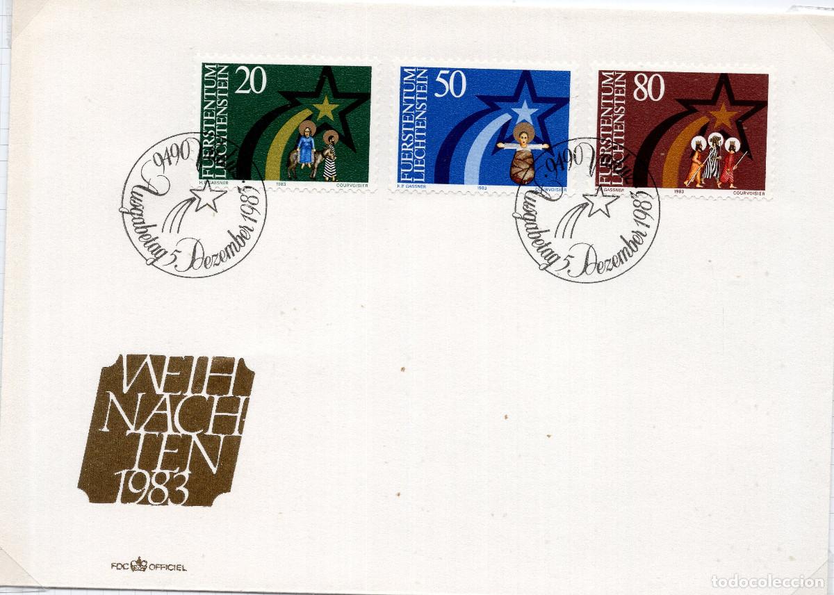 Sellos: LIECHTENSTEIN 1983 CARTA FDC MICHEL LI 772-774