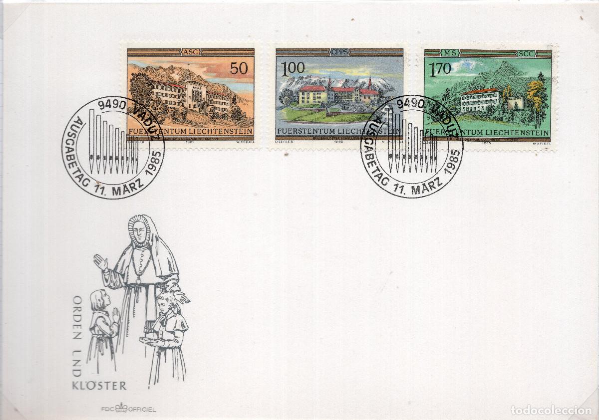 Sellos: LIECHTENSTEIN 1985 CARTA FDC MICHEL LI 868-870