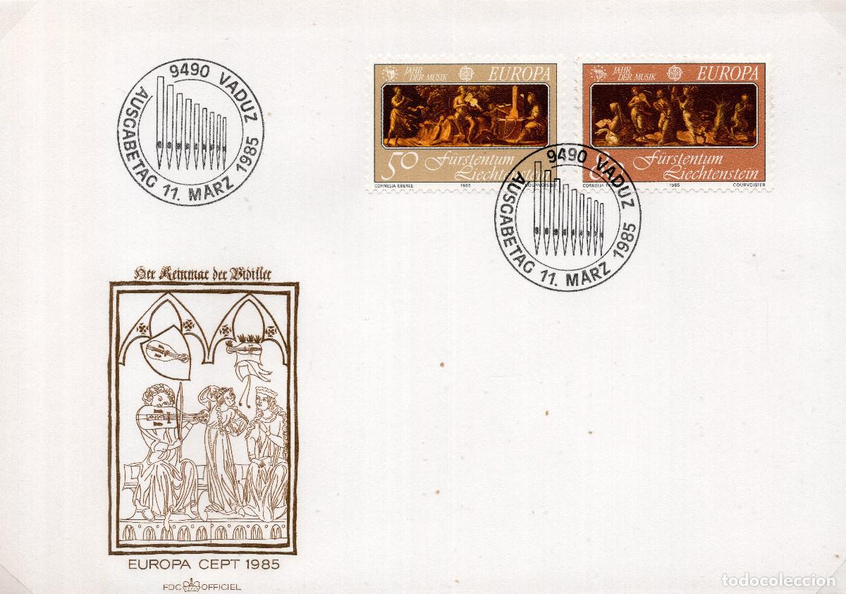 Sellos: LIECHTENSTEIN 1985 CARTA FDC MICHEL LI 866-867