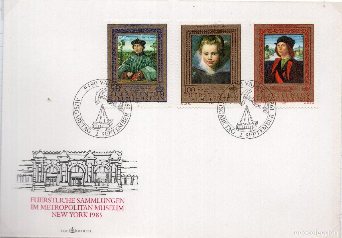 Sellos: LIECHTENSTEIN 1985 CARTA FDC MICHEL LI 881-883
