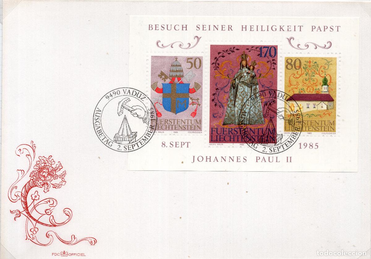 Sellos: LIECHTENSTEIN 1985 CARTA FDC MICHEL LI BL12