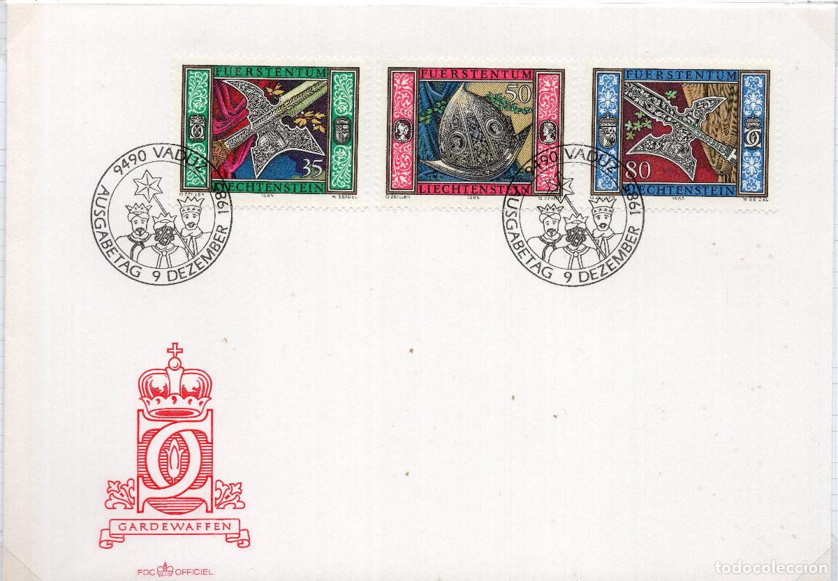 Sellos: LIECHTENSTEIN 1985 CARTA FDC MICHEL LI 890-892