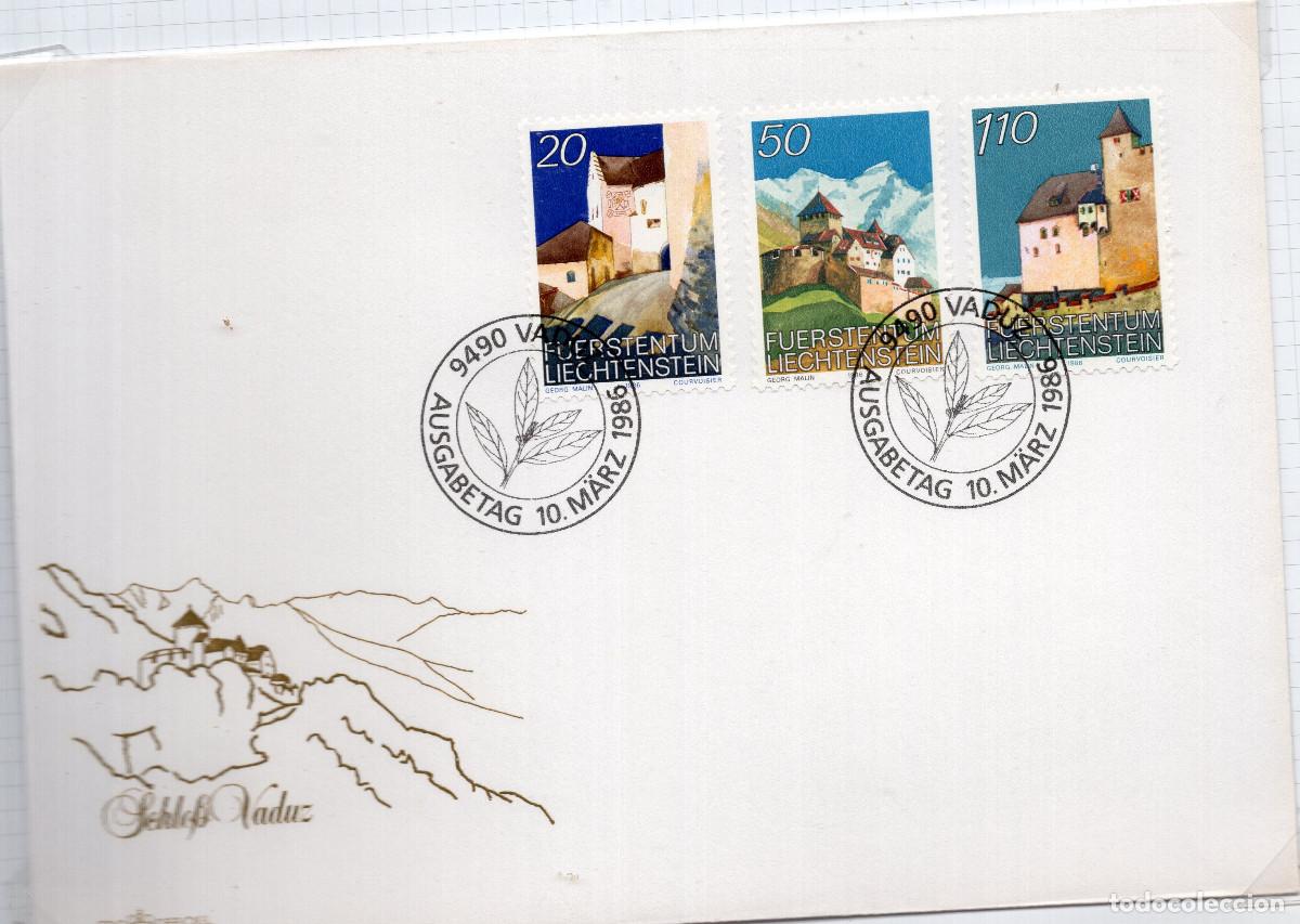 Sellos: LIECHTENSTEIN 1985 CARTA FDC MICHEL LI 896-898